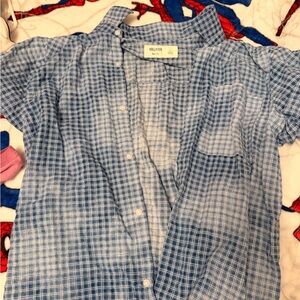 Hollister Blue Plaid Lightweight Button-Up